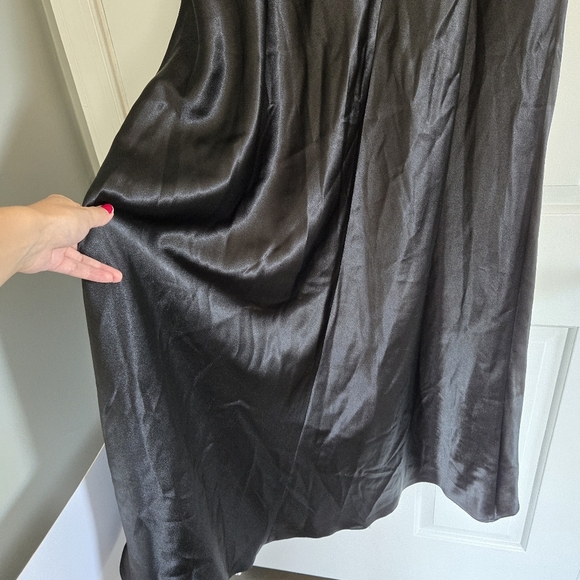 Birdy Grey Jay dress in black satin formal gown sleek wedding party sz M - Picture 8 of 11